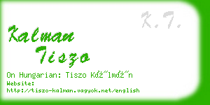 kalman tiszo business card
